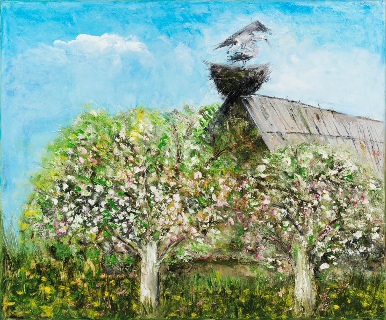 Sonata Kriščiūnienė. „Pavasaris“, 2017 m. Drobė, aliejus; 50 x 60 cm